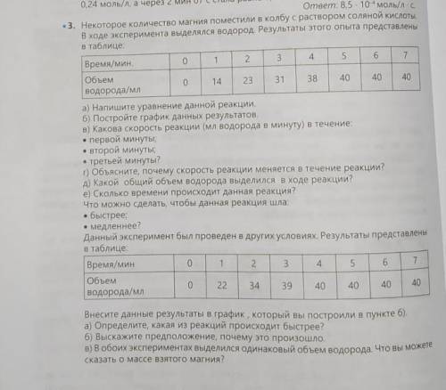 Некоторое количество магния поместили в колбу с раствором соляной кислоты. В ходе эксперимента выдел