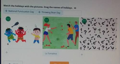 Match the holidays with the pictures. Drag the names of holidays. National Punctuation Day+ Throwing