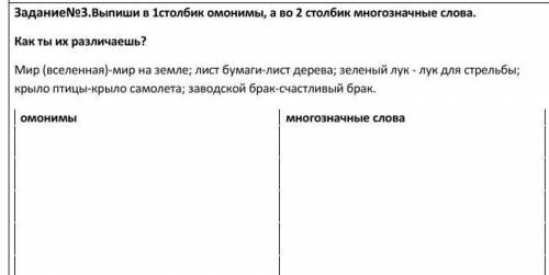 Выпиши в один столбик омонимы ,а во 2 многозначные слова .Мир(вселенная)-мир​