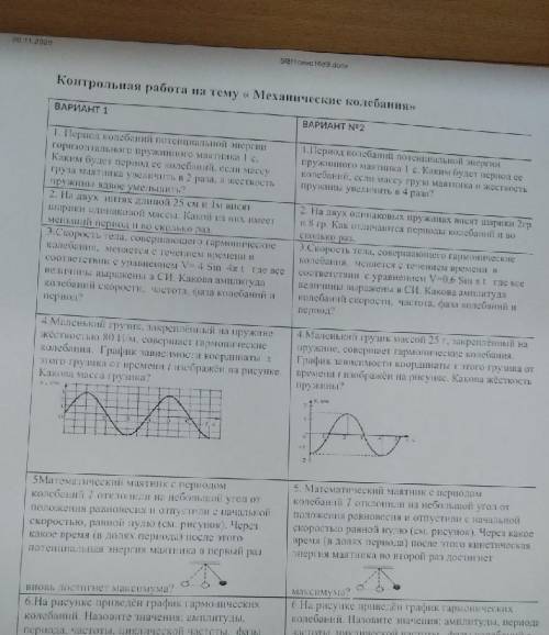 решить задачи по физике 11 класс. По 5 заданий каждого варианта. ​