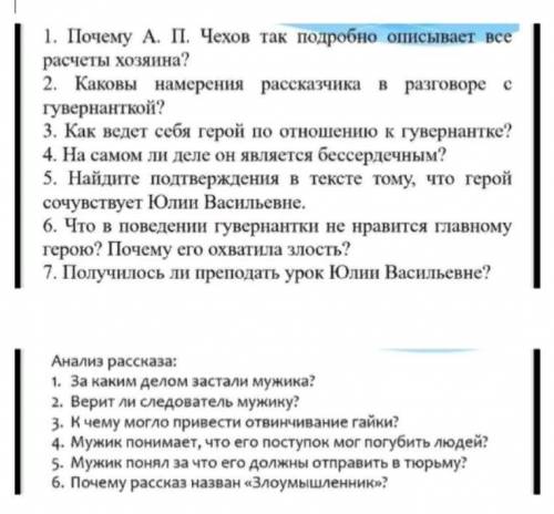 ответьте на вопросы по произведениям Чехова Размазня и Злоумышленник.