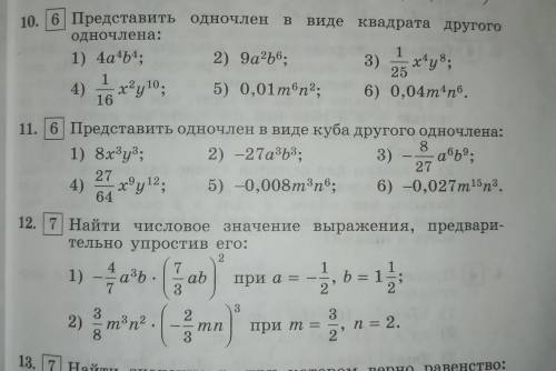 Представить одночлен одночлена: