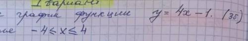 Постройте график функции y=4x-1 (3 б)в промежутке ​