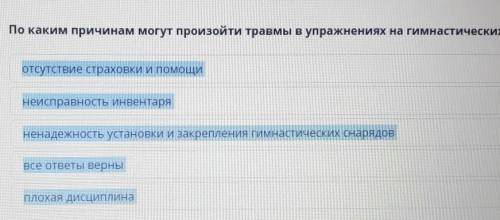 По каким причинам могут произойти травмы в упражнениях на гимнастических снарядах ПАЖ СДЕЛАЙТЕ​