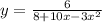 y = \frac{6}{8 + 10x - 3x^{2} }