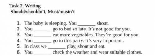 Task 2 Writing Should/shouldn't,must/musn't ​