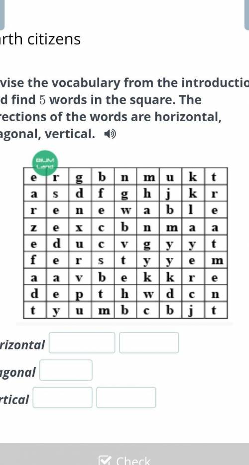 Revise the vocabulary from the introduction and find 5 words in the square. The directions of the wo