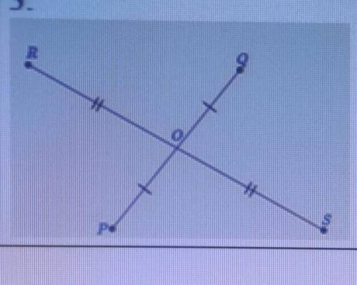 При пересечении отрезков RS и PQ в точке 0получили равные отрезки ROFOS, POROQ.Расстояние между точк
