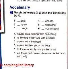 с английском Match the words (1-6) with the definitions (A-F).​ ​