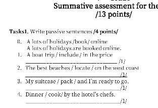 Task 1. Write passive sentences /4points/​