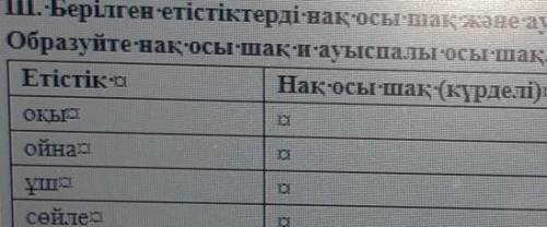 Ш. образуйте заданные глаголы в нақ осы шақ , ауспалы осы ша СО