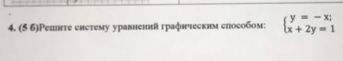 очень нужен ответ Решите систему уравнений графическим {y = -x {x+2y=1