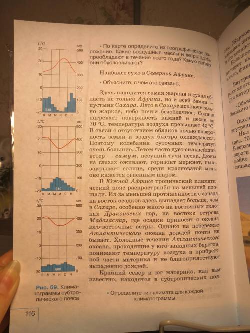 Определите тип климата для каждой климатограммы