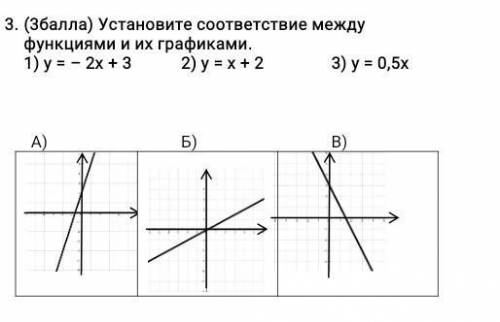 Установите соответствие между функциями и их графиками. ​