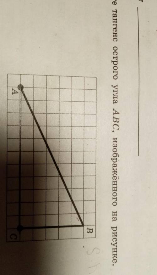 Найдите тангенс острого угла ABC, изображённого на рисунке​