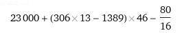 установи послідовність виконання дій у виразі 23000 +(306 ×13 -1389 )×46 -80 ÷16. запиши результати
