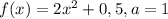 f(x)=2x^{2}+0,5,a=1