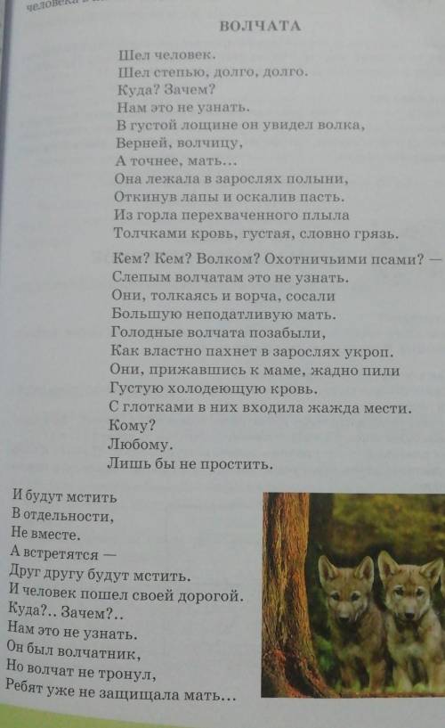 Напишите цитатный план по стиху Волчата Олжас Сулейменов. ​