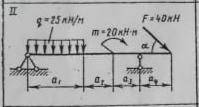 Определение реакции в опорах а1=4,0 а2=0,5 а3=1,5 а4=1,5 a=45 q= 25кН/м F= 40кН m= 20кН*м С проверко