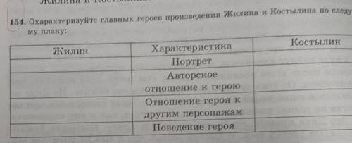 Охарактеризуйте главных героев произведения Жилина и костылина по следующему плану​