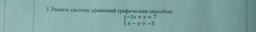 Решите систему уравнений графическим у=7,х-у=-5}​