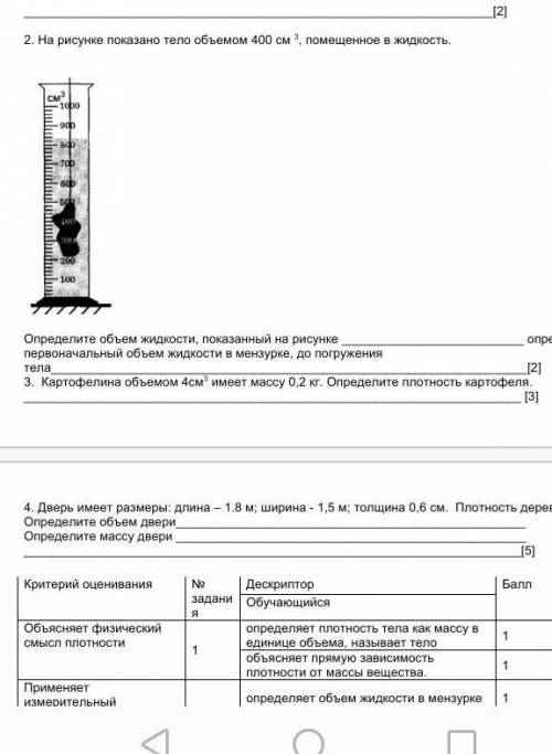 2. На рисунке показано тело объемом 400 см 3, помещенное в жидкость. ​