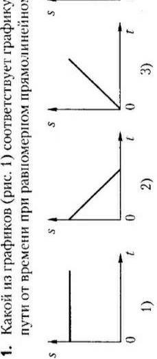 какой график соответствует графику зависимости пути от времени при равномерном прямолинейном движени