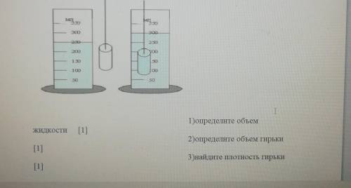 На рисунке указана гирька, помещенная в мензурку с водой. Масса гирьки 500 г.​