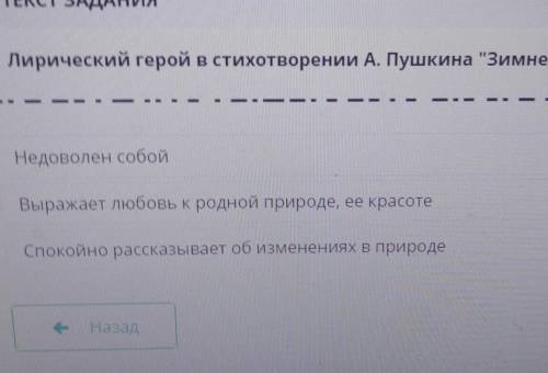 Лирический герой в стихотворении А. Пушкина Зимнее утро: а)Недоволен собойб)Выражает любовь к родн