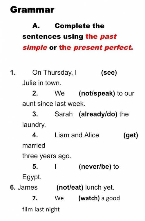 Complete the sentences using the past simple or the present perfect.​