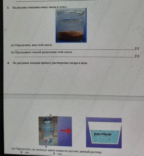 3. На На рисунке показана смесь «вода и соль».(а) Определите, вид этой смеси.(b) Предложите разделен