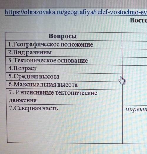 Заполните таблицу по геогр заранее ВО ВТОРОЙ КОЛОНКЕ: ОСОБЕННОСТИ)​