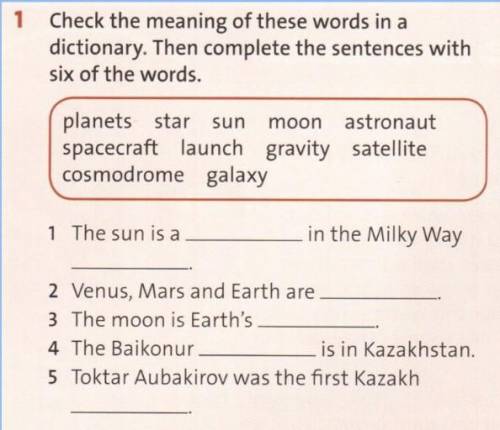 Check the meaning of these words in a dictionary then complete the sentences with six of the world​