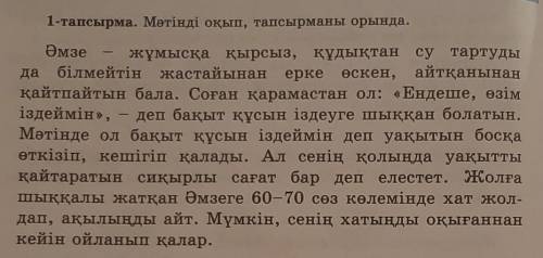 Әмзеге қандай кеңес бересіз? Хат жазу керек.​