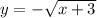 y = - \sqrt{x + 3}