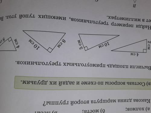 сделать 5 задания ВЫЧИСЛИ ПЛОЩАДЬ ПРЯМОУГОЛЬНЫХ ТРЕУГОЛЬНИКОВ