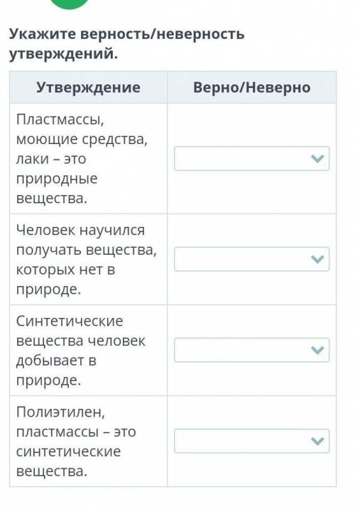 Укажите верность/неверность утверждение. ​