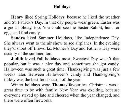 3. Which of these is NOT a summer holiday? A Father's DayB. St. Patrick's DayC. Mother's DayD. Indep