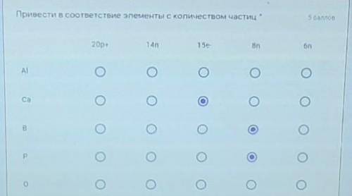 Привести в соответствие элементы с количеством частиц*​