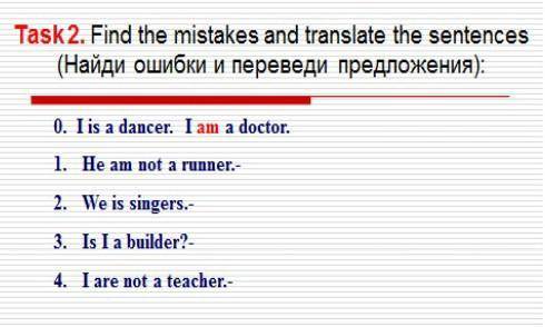 Find the mistakes and translate the sentences.​