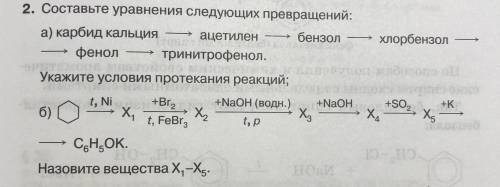 Фенолы. Составьте уравнения следующих превращений: