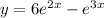 y=6e^{2x} -e^{3x}