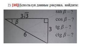 Используя данные рисунка найдите Sin B cos B tg B ctg B