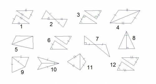 Распределить на первый признак равенства треугольников,второй признак равенства треугольников и трет