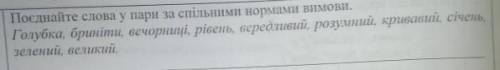 Поєднайте слова у пари за спільними нормами вимови​