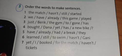 Order the words to make sentences