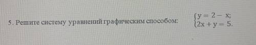 Решите систему уравнений графическим (у = 2 - Х;(2x+y= 5.​