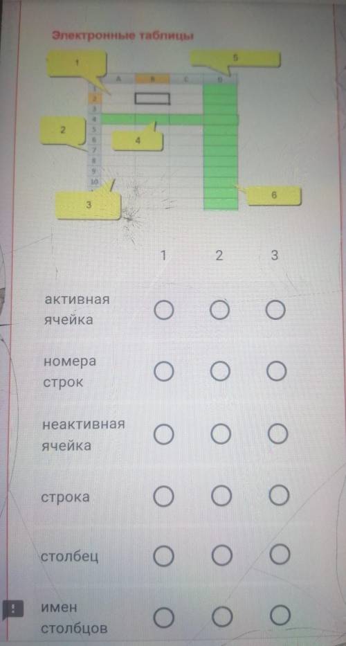 Установите соответствие там ещё дальше есть цифры до 6 ​