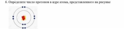 6. Определите число протонов в ядре атома, представленного на рисунке Распределите ​