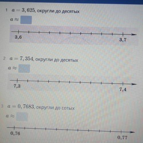 Покажи на координатной прямой примерное расположение числа а и округлите данное число до нужного раз